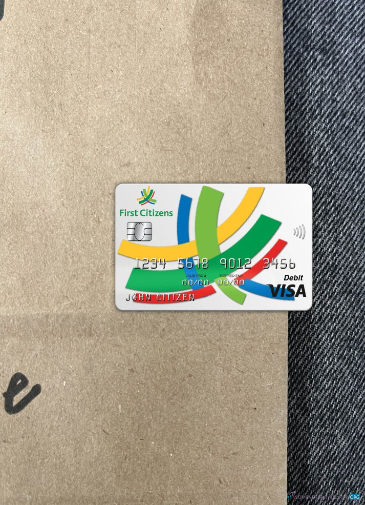 Download Barbados First Citizens bank visa card photolook front Photoshop template